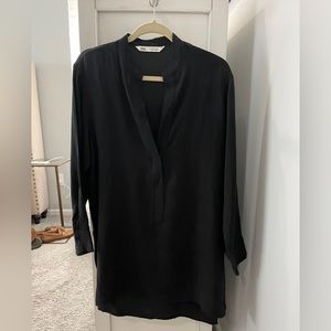 Women’s long black tunic top by Zara